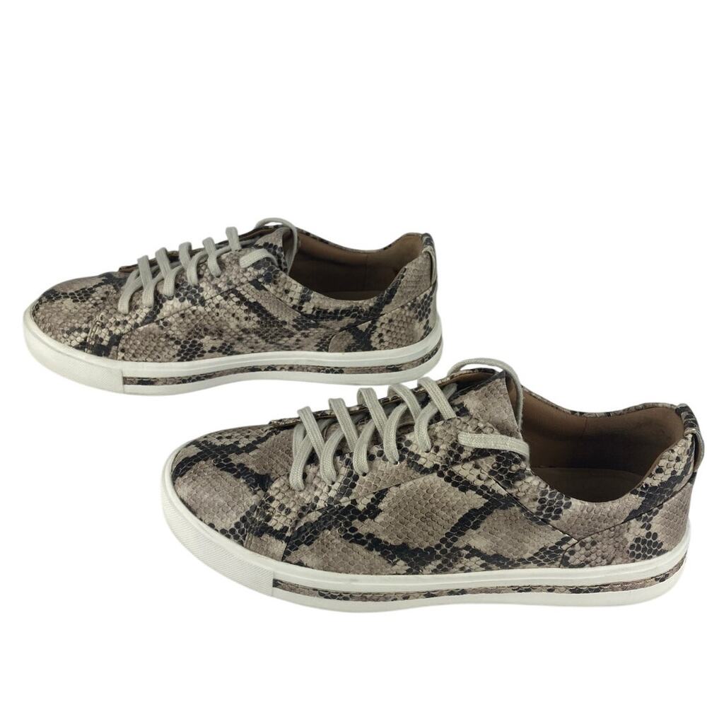 Clarks Unstructured Women's 8‎ Un Maui Lace Sneakers Snake Embossed Leather